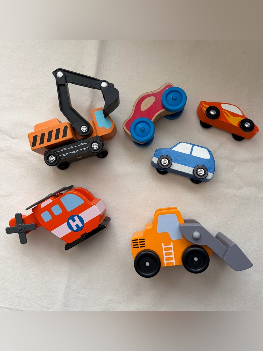 6 Wooden Vehicles Bundle -Mostly Melissa and Doug